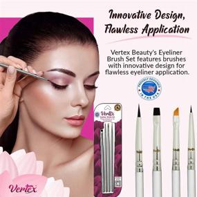 img 3 attached to 💃 Fine Angled Winged Eyeliner Brush Set - Perfect Precision for Controlled Filling with Stamp Stencil Eye Makeup