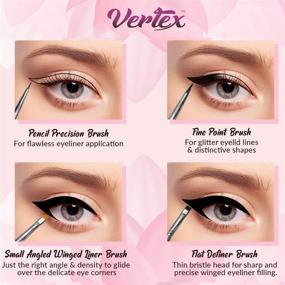 img 2 attached to 💃 Fine Angled Winged Eyeliner Brush Set - Perfect Precision for Controlled Filling with Stamp Stencil Eye Makeup