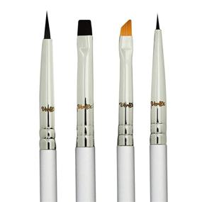 img 4 attached to 💃 Fine Angled Winged Eyeliner Brush Set - Perfect Precision for Controlled Filling with Stamp Stencil Eye Makeup