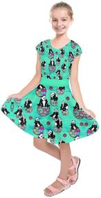 img 2 attached to 🐼 PattyCandy Girls Happy Birthday Panda Dress with Gradient and Tribal Design, Short Sleeve, Size 2-16