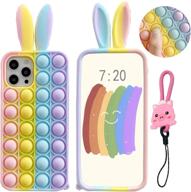 mme fidget toy case for iphone se 2020/7 / 8 / 6s / 6 - cute rabbit fidget sensory toy 3d cartoon soft silicone stress reliever toy for women girls teens kids (se 2020) logo