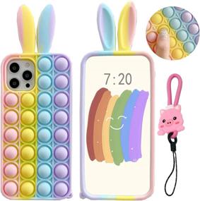 img 4 attached to MME Fidget Toy Case For IPhone SE 2020/7 / 8 / 6S / 6 - Cute Rabbit Fidget Sensory Toy 3D Cartoon Soft Silicone Stress Reliever Toy For Women Girls Teens Kids (SE 2020)