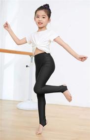 img 1 attached to 🩰 Speerise Kid's Girls High-Waist Stirrup Ballet Workout Dance Leggings