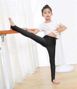 img 2 attached to 🩰 Speerise Kid's Girls High-Waist Stirrup Ballet Workout Dance Leggings