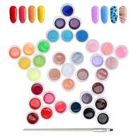 36 color janolia gel nail polish kit with uv led soak off gel and glue - perfect set for nail art design and gifting logo