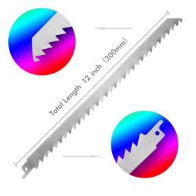 img 3 attached to 🔪 Amoolo 12'' Food Grade Stainless Steel Reciprocating Saw Blades for Meat - Ideal for Cutting Ham, Frozen Meat, and Bones - 3TPI, Pack of 2