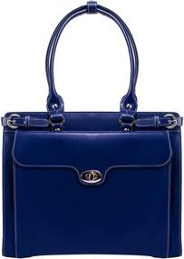 img 2 attached to 👜 McKlein W Series Winnetka 15" Top Grain Cowhide Leather Ladies' Laptop Briefcase in Navy (94837)