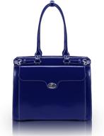 👜 mcklein w series winnetka 15" top grain cowhide leather ladies' laptop briefcase in navy (94837) logo