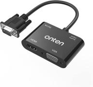 онтен vga в hdmi vga адаптер с vga сплиттером - подключите компьютер, ноутбук, пк и другое к hdmi дисплею или проектору логотип