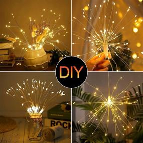 img 2 attached to 🌟 Enhance Your Festive Decor with 2-Pack Starburst String Lights - 225 LED, 8 Modes, Remote Control, Waterproof, Dimmable, Warm White