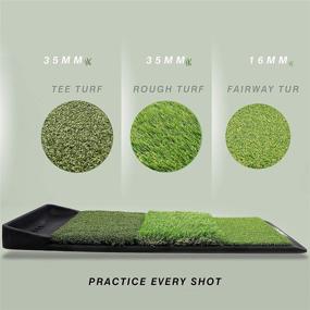 img 1 attached to CHAMPKEY Tri-Turf Golf Hitting Mat - Ultimate Indoor and Outdoor Training Tool for Golfers