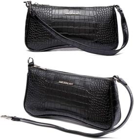 img 1 attached to 👜 Versatile Black Leather Shoulder Purses Handbags: Women's 02 Wallets and Shoulder Bags