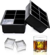 large flexible 6-cavity ice cube trays for whiskey and cocktails - keep drinks chilled (pack of 2) logo