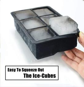 img 1 attached to Large Flexible 6-Cavity Ice Cube Trays for Whiskey and Cocktails - Keep Drinks Chilled (Pack of 2)