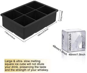 img 2 attached to Large Flexible 6-Cavity Ice Cube Trays for Whiskey and Cocktails - Keep Drinks Chilled (Pack of 2)