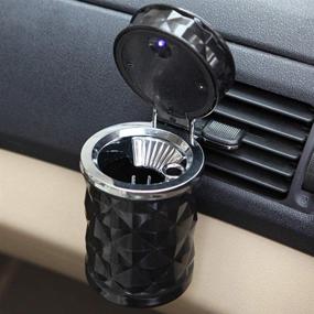 img 3 attached to 🚗 Portable Fashionable Car Ashtray with Blue LED Light - Smokeless Mini Auto Cigarette Holder for Vehicle Cup Holder