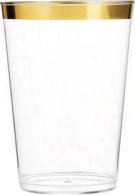 img 3 attached to 🥂 100 Clear Plastic Cups 14 Oz with Gold Rim - Elegant Disposable Wedding Tumblers - Fancy Party Cups for an Elegant Touch!