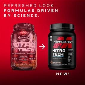 img 3 attached to MuscleTech Nitro-Tech Whey Protein Isolate & Peptides - Превосходный строитель мышц для мужчин и женщин, 4 фунта шоколада - Спортивное питание необходимое для набора сухой мышечной массы (40 порций)