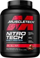 muscletech nitro-tech whey protein isolate & peptides - превосходный строитель мышц для мужчин и женщин, 4 фунта шоколада - спортивное питание необходимое для набора сухой мышечной массы (40 порций) логотип