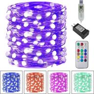 colorful christmas led fairy string lights: 33 ft, 100 leds, remote control & timer, 12 colors, plug-in, ideal for bedroom, wedding & indoor decor логотип