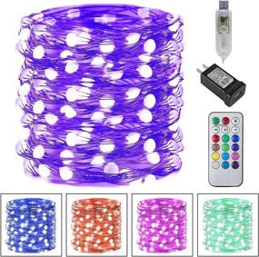 img 4 attached to Colorful Christmas LED Fairy String Lights: 33 Ft, 100 LEDs, Remote Control & Timer, 12 Colors, Plug-in, Ideal for Bedroom, Wedding & Indoor Decor