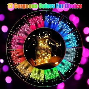 img 3 attached to Colorful Christmas LED Fairy String Lights: 33 Ft, 100 LEDs, Remote Control & Timer, 12 Colors, Plug-in, Ideal for Bedroom, Wedding & Indoor Decor