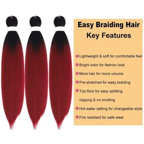 img 2 attached to Pre Stretched Braiding Burgundy Setting Extensions