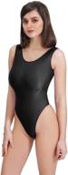 🩱 annbon women's high cut leotard one piece swimsuits - 80s/90s style, spandex tank, thong back - trendy bathing suits logo