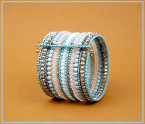 img 1 attached to 💙 Стильный браслет 💙 "Трендовый бирюзовый спиралевидный манжет для женщин и девочек в племенном шикарном стиле