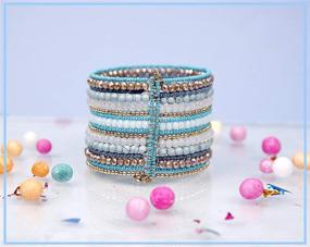 img 2 attached to 💙 Стильный браслет 💙 "Трендовый бирюзовый спиралевидный манжет для женщин и девочек в племенном шикарном стиле