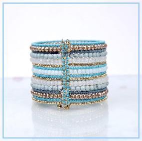 img 3 attached to 💙 The Trendy Turquoise Dream Spiral Cuff Bracelet for Women and Girls in the Tribal Chic Style