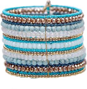 img 4 attached to 💙 The Trendy Turquoise Dream Spiral Cuff Bracelet for Women and Girls in the Tribal Chic Style