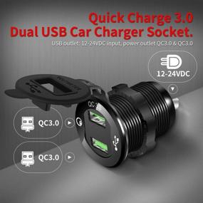 img 3 attached to 🔌 DaierTek 2pcs 12V Dual USB Charger Socket for Car Marine RV RZR Boat ATV Bus Truck, Quick Charge 3.0 Waterproof with LED Voltmeter and Wire Fuse Kit - Enhancing Automotive Searchability