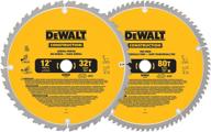 🔪 dewalt 12-inch miter saw blade, crosscutting, tungsten carbide, 80-tooth, 2-pack: high-quality cutting performance by dw3128p5 logo