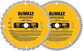 img 4 attached to 🔪 DEWALT 12-Inch Miter Saw Blade, Crosscutting, Tungsten Carbide, 80-Tooth, 2-Pack: High-Quality Cutting Performance by DW3128P5