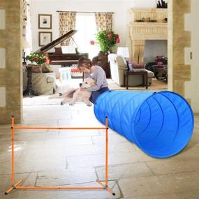 img 1 attached to XiaZ Dog Agility Course Equipment Set - Complete Starter Kit for Doggie, Pet 🐶 Outdoor Games - Includes Dog Tunnels, 8 Weave Poles, Jumping Ring, High Jumps, Pause Box