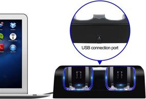 img 3 attached to 🔌 Wii Charging Station - Dual Charger Dock with Two Rechargeable 2800mAH Batteries for Wii Remote Controller - Black