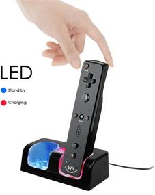 img 2 attached to 🔌 Wii Charging Station - Dual Charger Dock with Two Rechargeable 2800mAH Batteries for Wii Remote Controller - Black