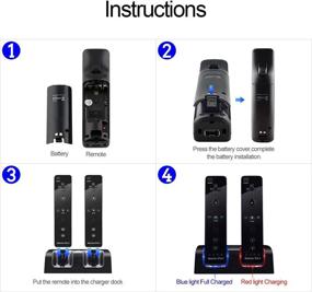 img 1 attached to 🔌 Wii Charging Station - Dual Charger Dock with Two Rechargeable 2800mAH Batteries for Wii Remote Controller - Black