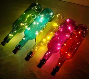 img 2 attached to Wine Bottle Lights with Cork, LoveNite Battery Operated 20 LED Cork Shape Silver Wire Colorful Fairy Mini String Lights (No Bottles) for DIY Crafts, Party Décor, Christmas, Halloween, Wedding (Pack of 3, Warm White)