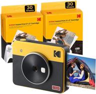 📸 kodak mini shot 3 retro: instant camera & photo printer (60 sheets) – ios, android, bluetooth compatible, real photo hd, 4pass technology, laminated finish – yellow logo