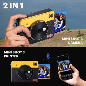 img 2 attached to 📸 Kodak Mini Shot 3 Retro: Instant Camera & Photo Printer (60 Sheets) – iOS, Android, Bluetooth Compatible, Real Photo HD, 4PASS Technology, Laminated Finish – Yellow