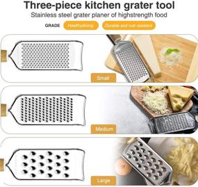 img 3 attached to 🔪 MGLIMZ Stainless Steel Multi-Purpose Food Grater Slicer Set for Kitchen - Perfect for Cheese, Vegetables, Fruits, and Chocolate (3PCS)