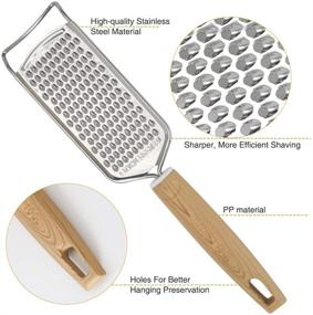 img 2 attached to 🔪 MGLIMZ Stainless Steel Multi-Purpose Food Grater Slicer Set for Kitchen - Perfect for Cheese, Vegetables, Fruits, and Chocolate (3PCS)