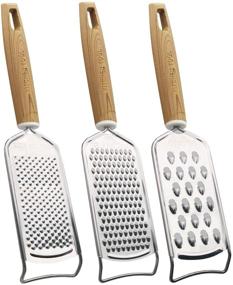 img 4 attached to 🔪 MGLIMZ Stainless Steel Multi-Purpose Food Grater Slicer Set for Kitchen - Perfect for Cheese, Vegetables, Fruits, and Chocolate (3PCS)