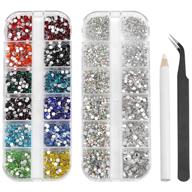 💎 beadsland 5280pcs nail art rhinestones kit: glass crystal flat back gems, diamond flatback rhinestones for crafts - mix of 12 colors and 6 sizes (set 01) logo