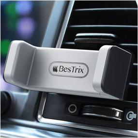 img 4 attached to 📱 BESTRIX Cell Phone Mount Holder for Car with Dual Clamp Grip - Compact & Durable, Suitable for iPhone, Galaxy, and Smartphones Up to 6.5 Inches