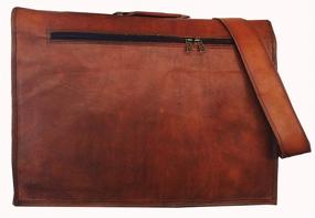 img 1 attached to 👜 Premium Handcrafted HLC ABB Vintage Leather Messenger Bag - 18 INCH Laptop Briefcase Satchel