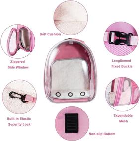 img 1 attached to 🐱 Joysnana Pink Cat Backpack Carrier Bubble Pet Bags - Expandable Transparent Space Capsule Backpack for Outdoor Cat Activities