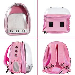 img 3 attached to 🐱 Joysnana Pink Cat Backpack Carrier Bubble Pet Bags - Expandable Transparent Space Capsule Backpack for Outdoor Cat Activities